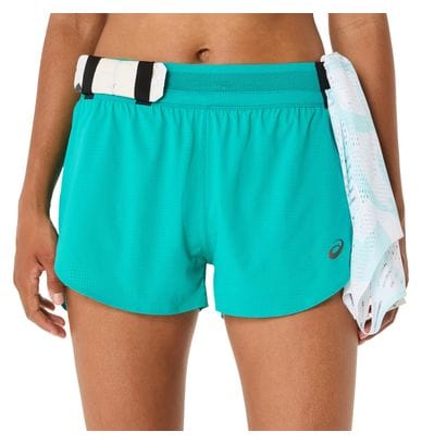 Short splité Asics Metarun Bleu Femme