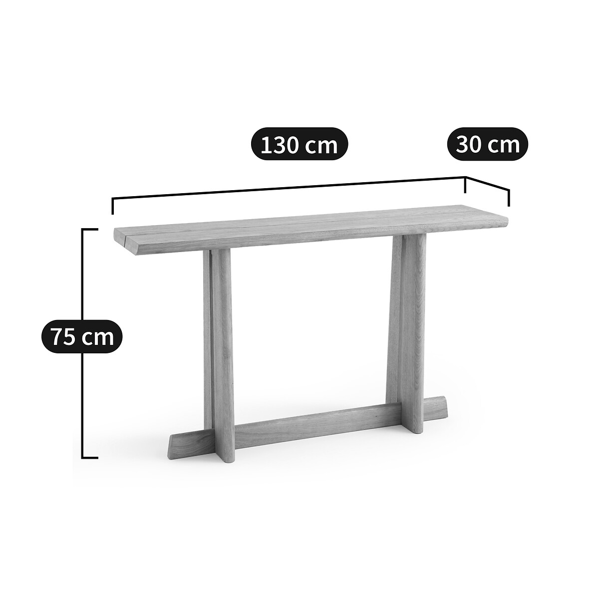 AM.PM<br>Mesa de consola em carvalho maciço, lixada e folheada, Boecy