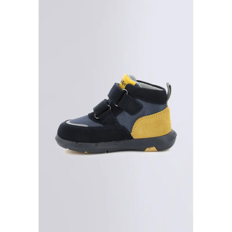JUNIBO MARINE JAUNE SNEAKERS HAUTES Cuir/Textile Garçon