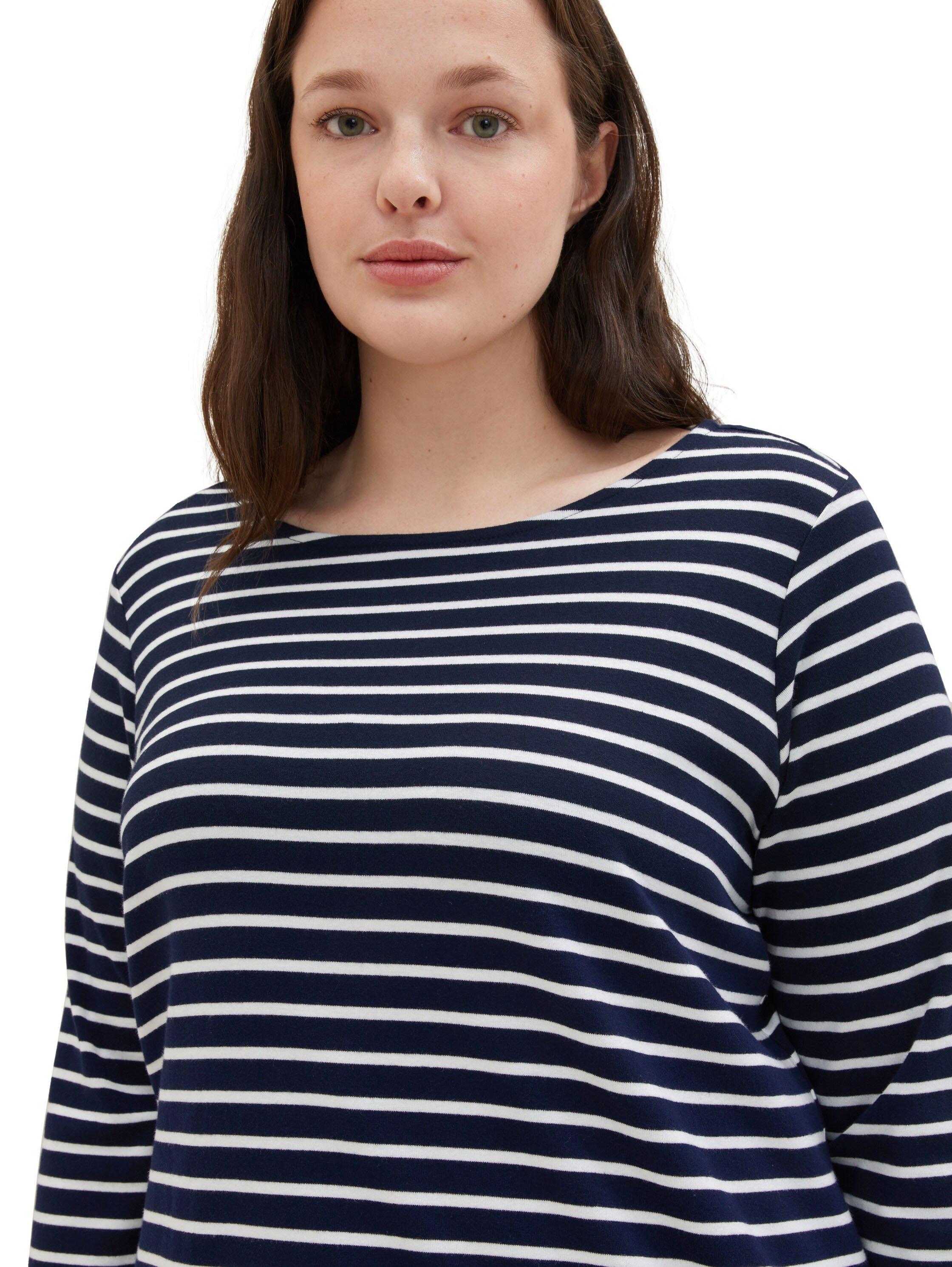 Ringelshirt mit langem Arm und U-Boot-Ausschnitt