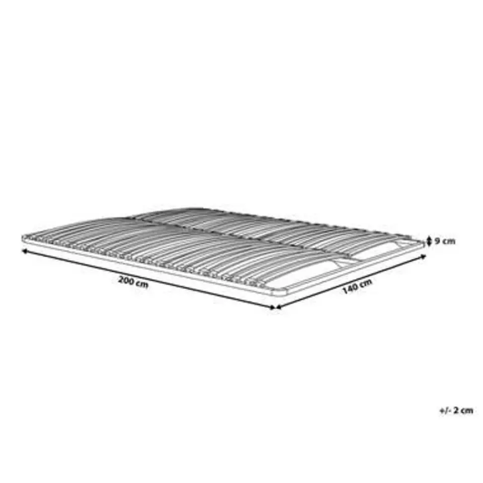 BASIC - Lattenbodem - Zwart - 140 x 200 cm - Staal