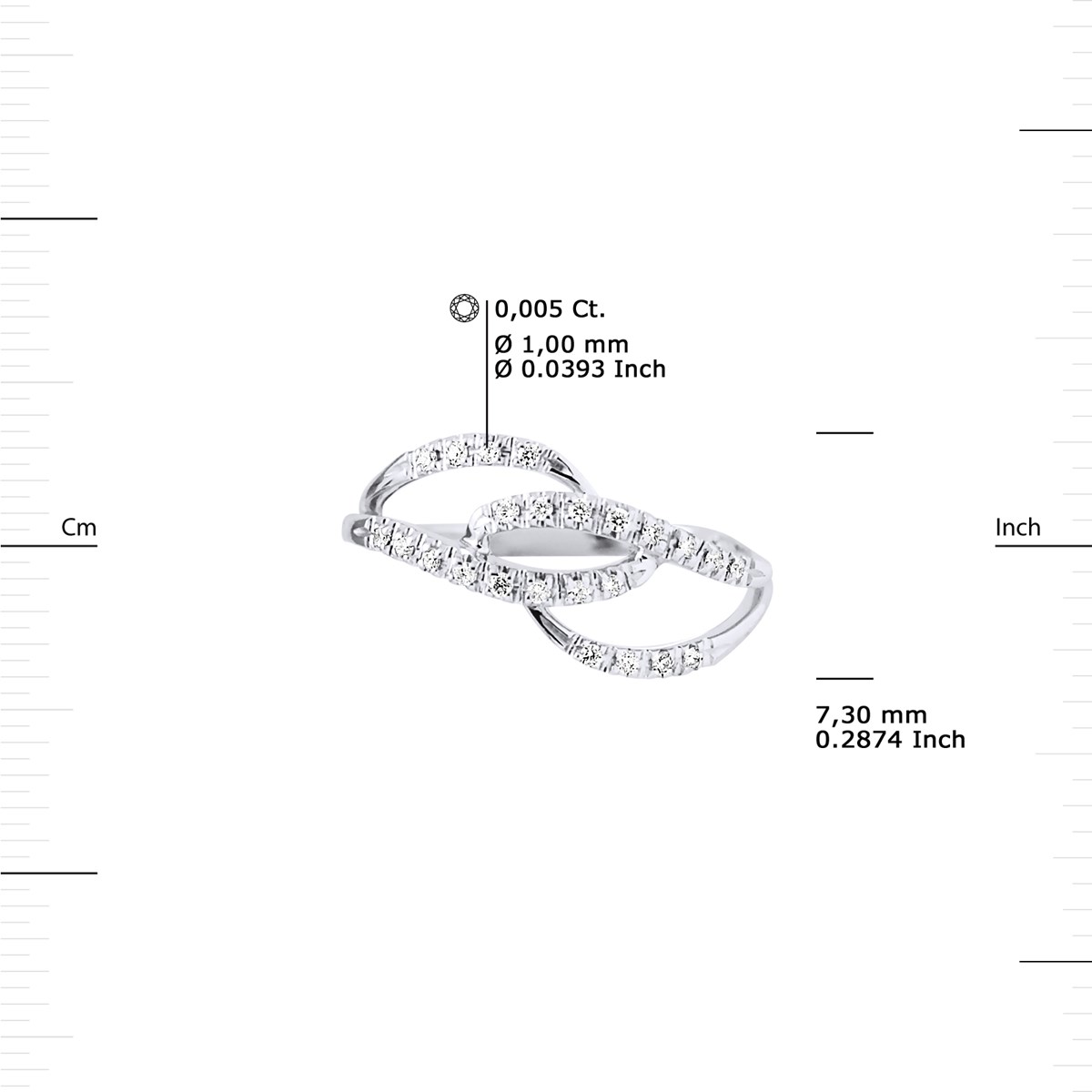Bague Diamant 0,12 Cts Joaillerie Or Blanc