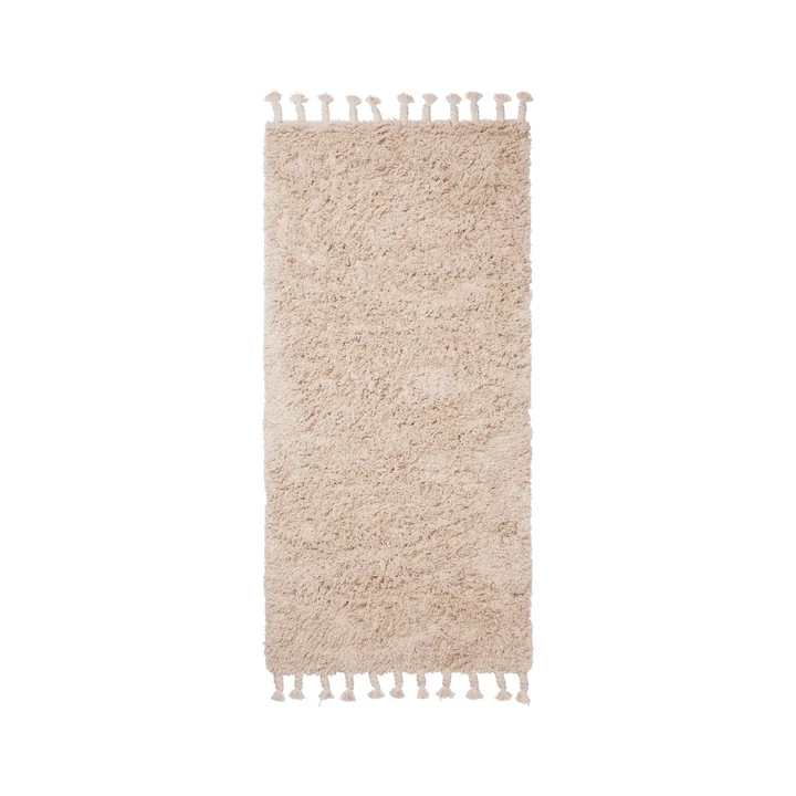 Ferm Living - Amass Hochflor Läufer, 70 x 140 cm, off-white