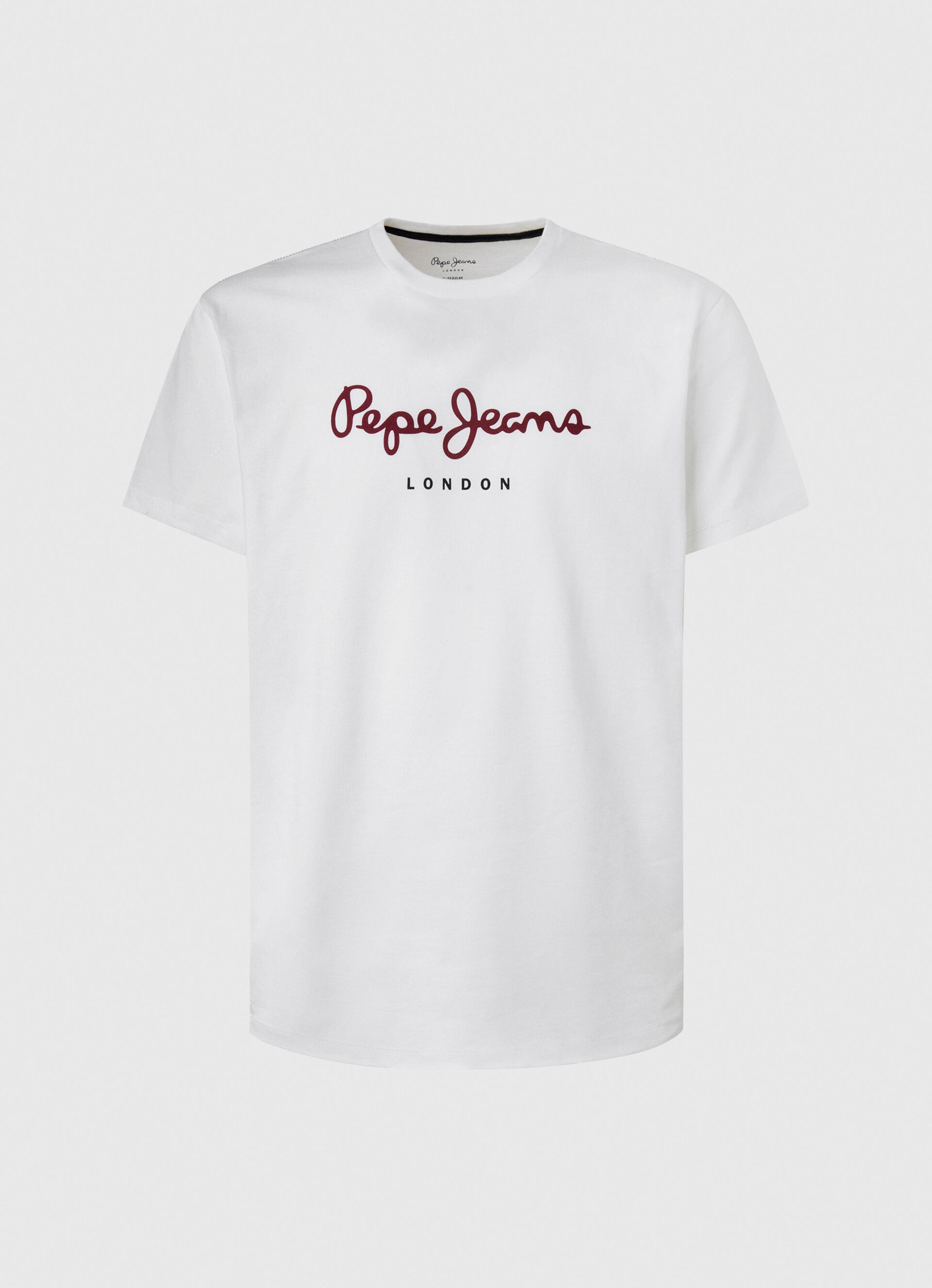 Camiseta de algodão com logotipo estampado - branca