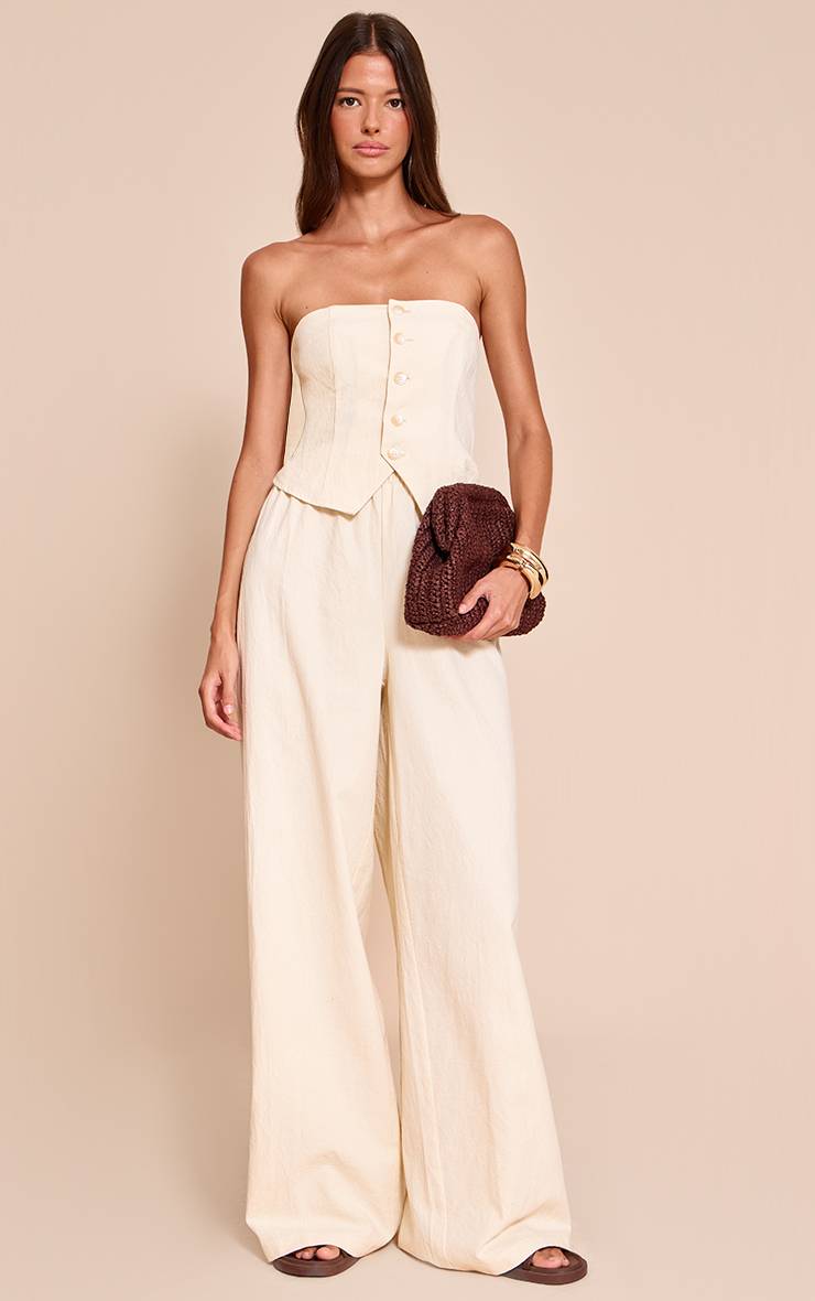 Crème Combinaison Bandeau Texturée À Boutons
