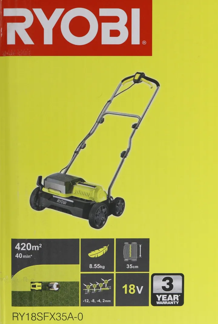 Ryobi One  RY18SFX35A-0 - Opluftningsapparat/scarifier-kombo - ledningfri - 18 V - intet batteri, ingen oplader - 35 cm - 9 kg - SOLO