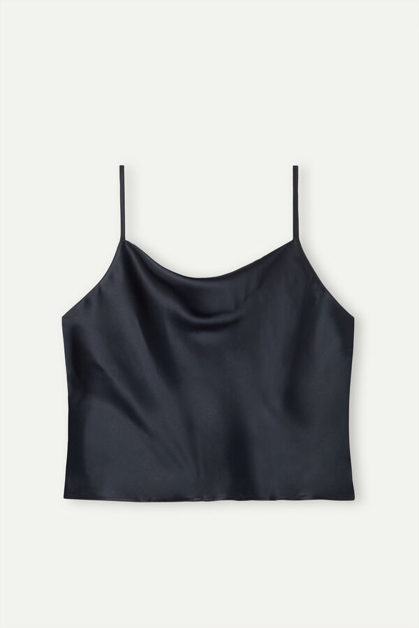 Top cropped de seda