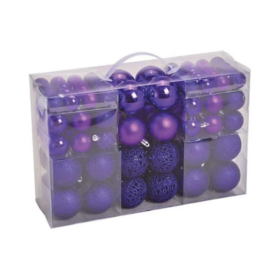Kerstballen - 100 stuks - paars - kunststof - 3-4-6 cm