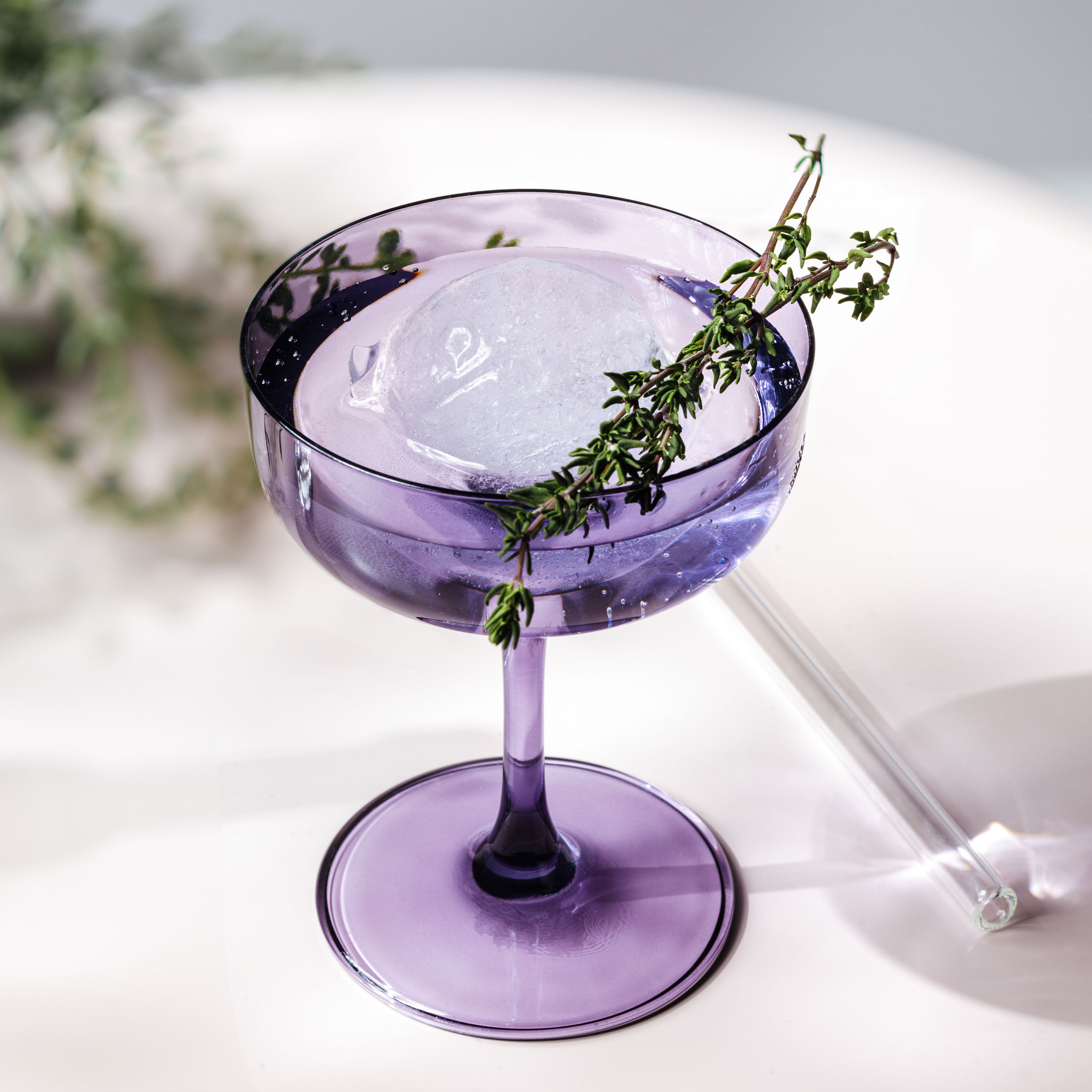 Like Glass Champagne coupe glass Purple, 4.1 oz, crystal glass