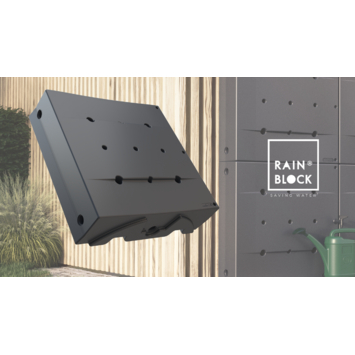 Rainblock regenton zwart kunststof 165 L - 2 stuks