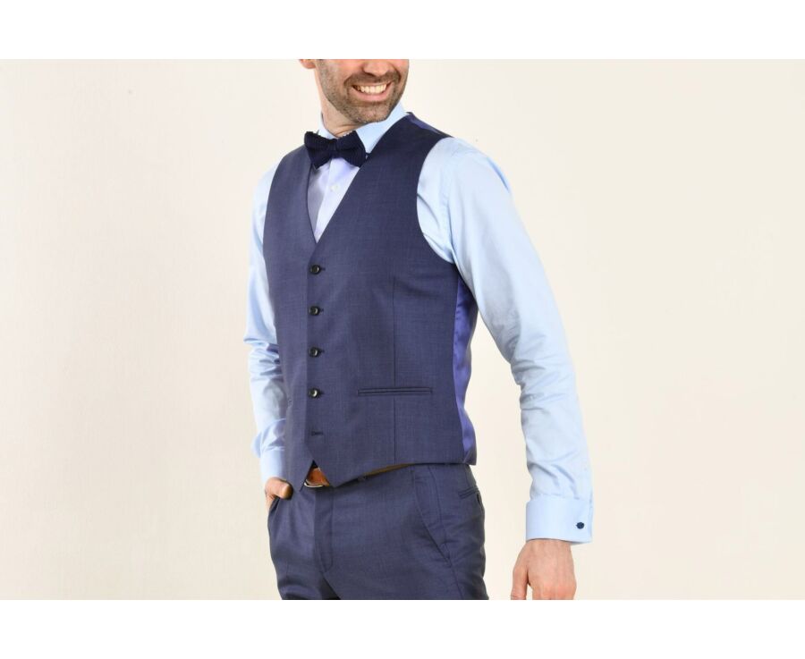 Gilet de costume homme Bleu chiné - LAZARE