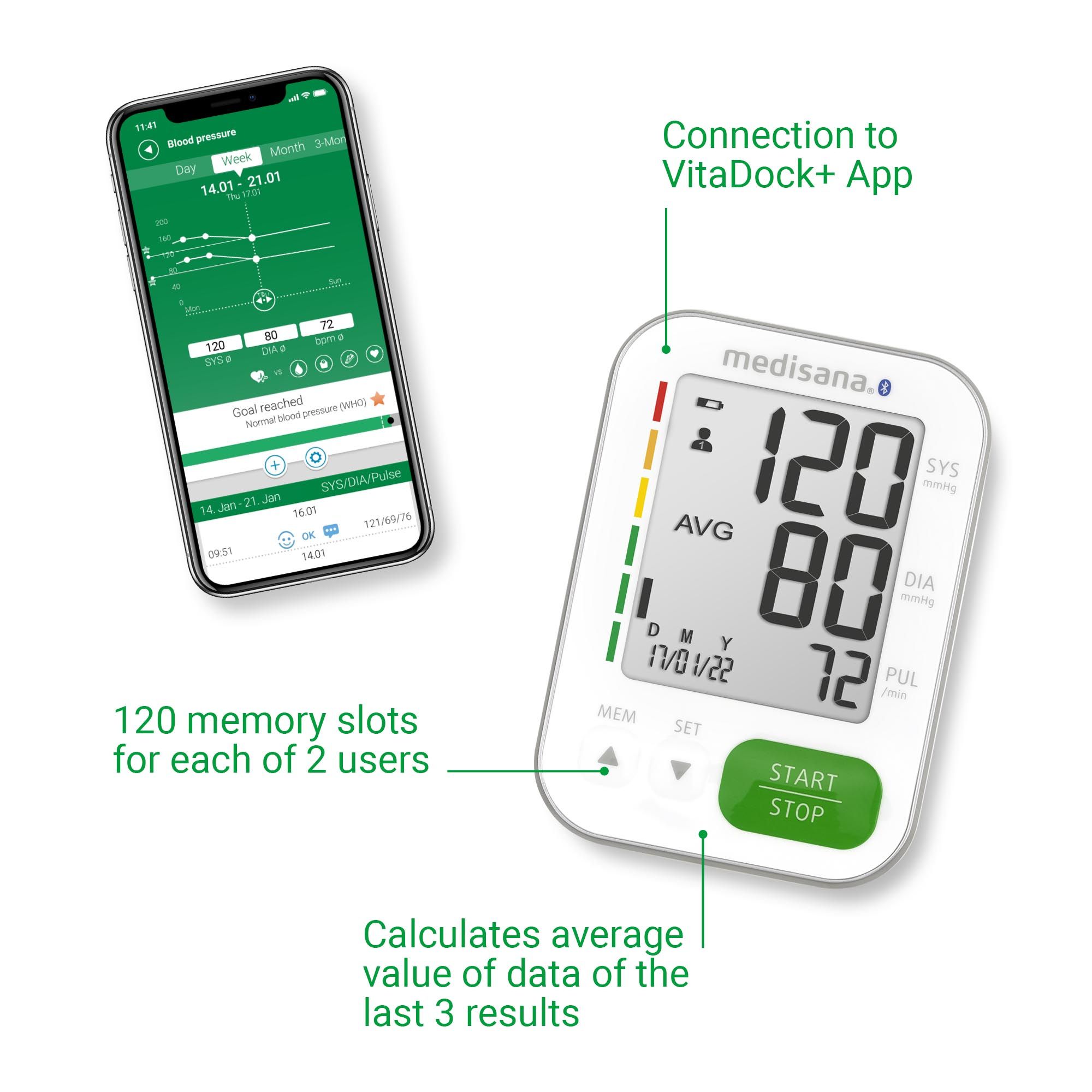 medisana BU 570 connect Oberarm-Blutdruckmessgerät