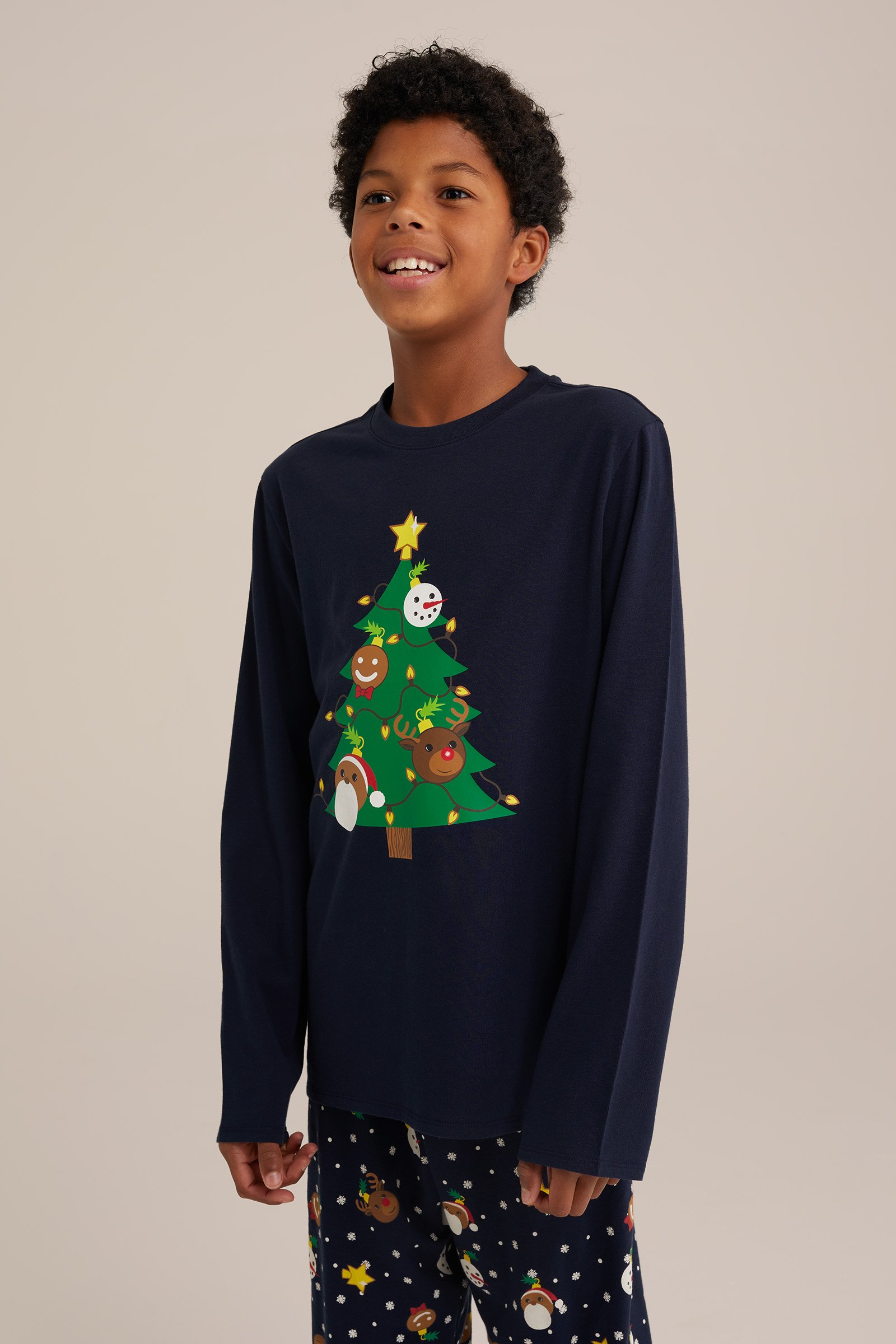 Jongens pyjama fit met dessin Salty Dog Donkerblauw