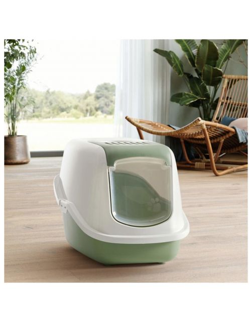 Savic Kattentoilet Nestor - Kattenbak - 56x39x38.5 cm Wit Groen M