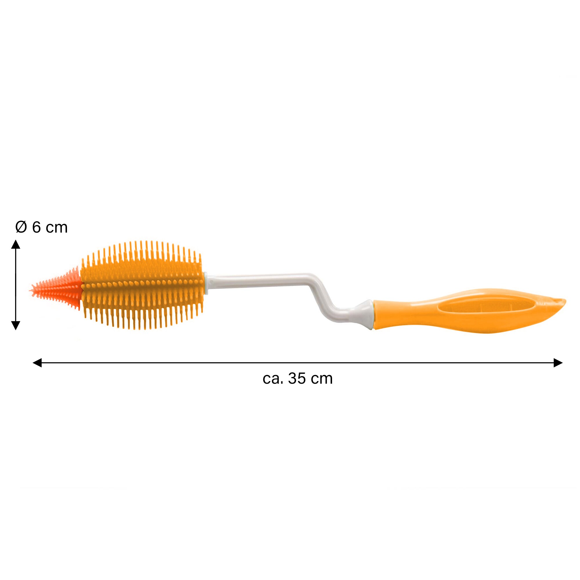 STONELINE® Silikon Flaschenbürste mit drehbarem Stiel 35 cm, gelb