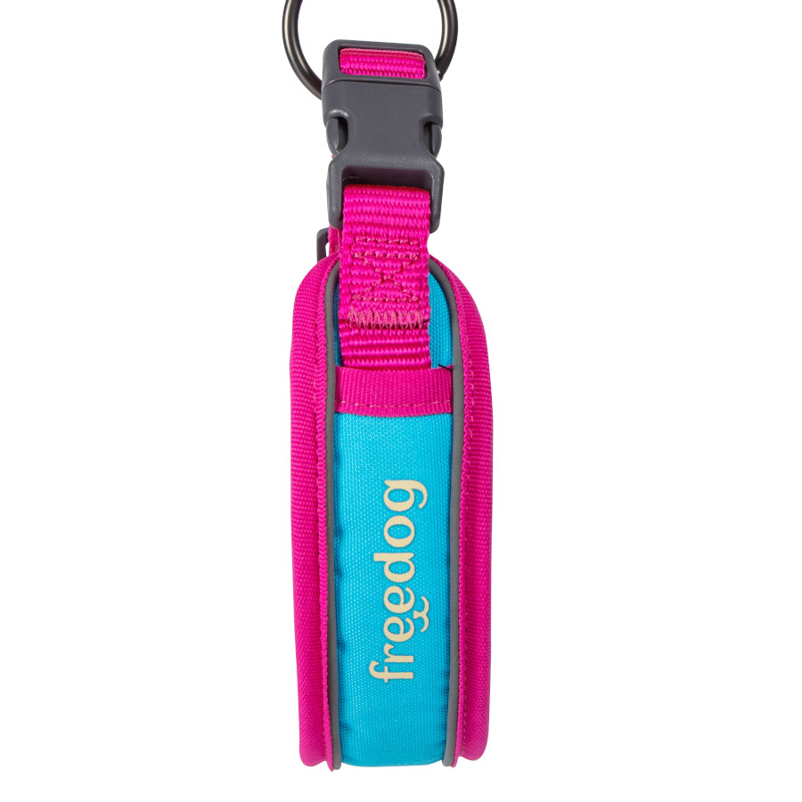 Coleira refrescante Freedog Cool Pro Tech, cor fúcsia, para cães.