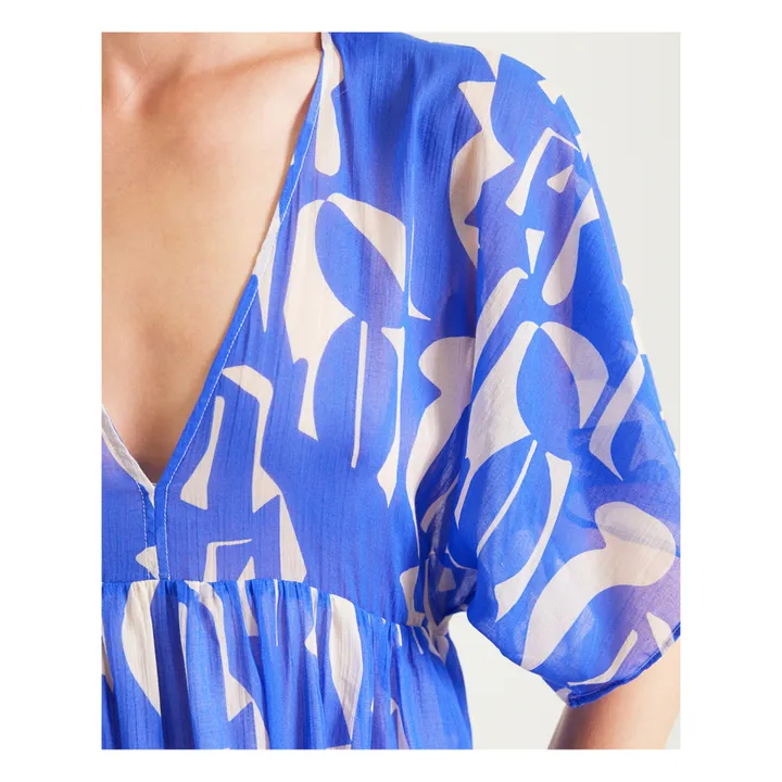 Sacrécoeur Robe Nour Imprimée | Bleu roi