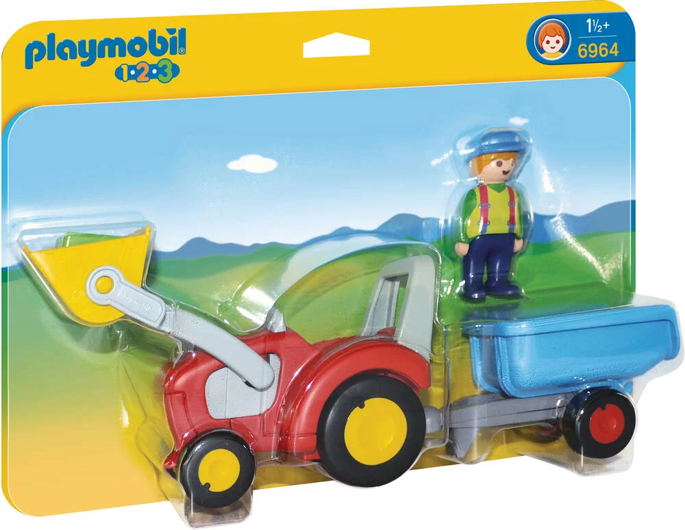 FERMIER AVEC TRACTEUR ET REMORQUE - 6964