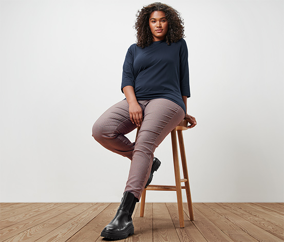 Shirt mit 3/4-Arm, dunkelblau