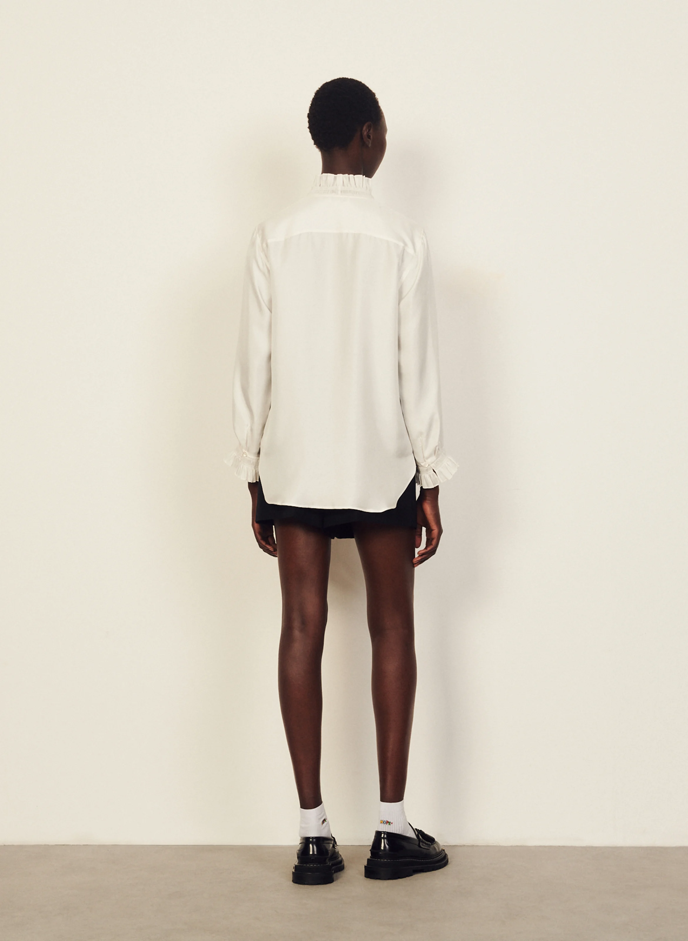 Chemise col victorien en soie | Blanc