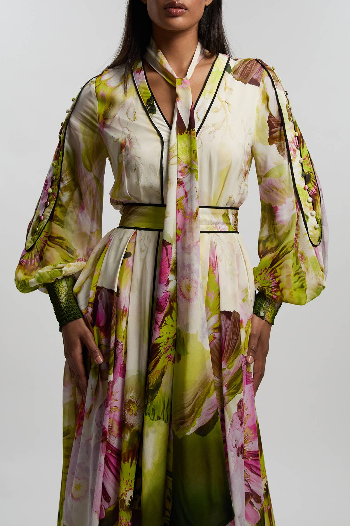KarenMillen Robe Longue Tissée À Imprimé Floral En Viscose Petite Taille