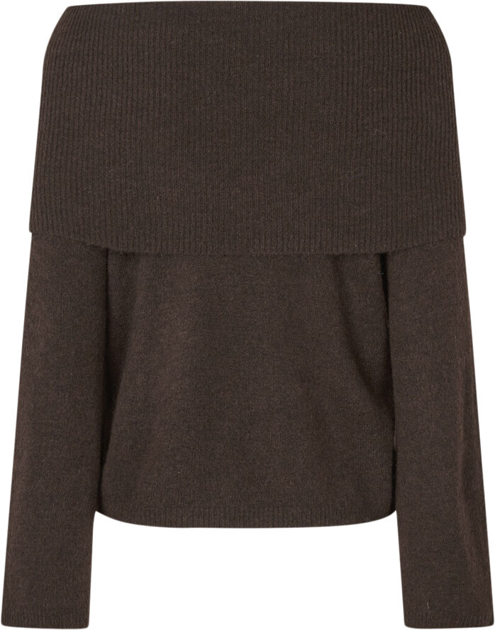 A-VIEW Penny offshoulder knit blouse Brown