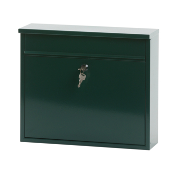 V-Part Wandbrievenbus groen staal - 31.5 cm