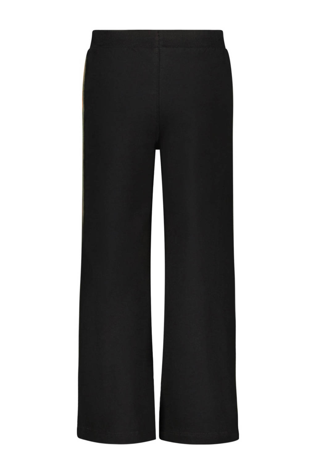 TYGO & vito loose fit broek Pixie met zijstreep zwart/geel/oranje