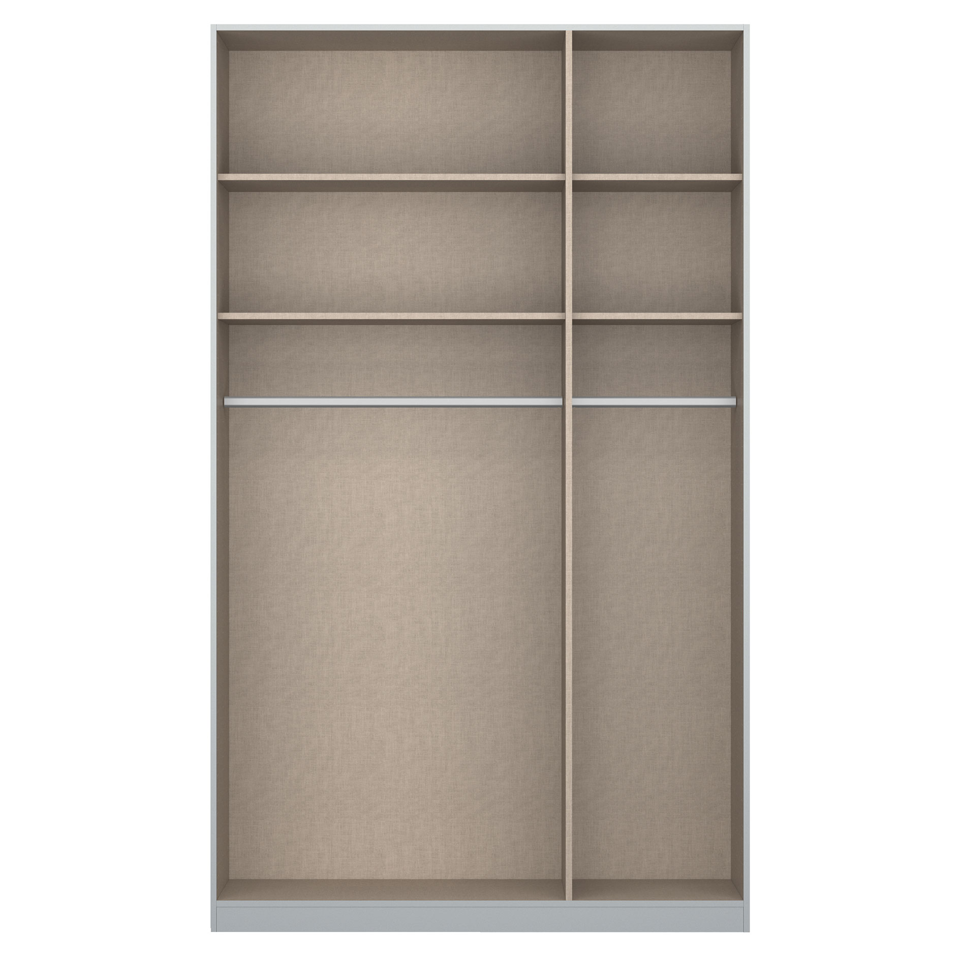 Drehtürenschrank - seidengrau - 3-türig - 136x229 cm