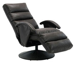 Relaxliege EMIL Lederlook Vintage schwarz