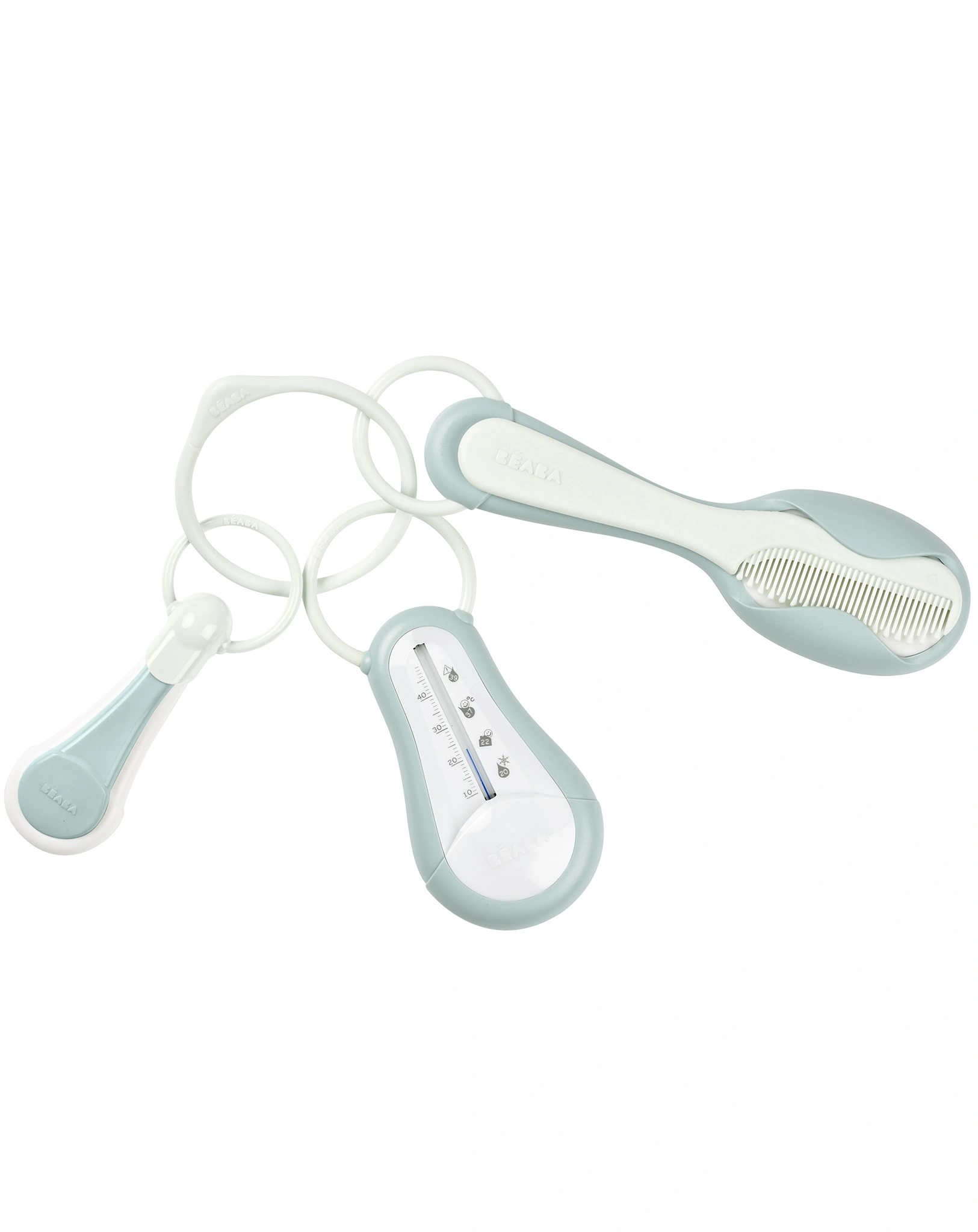 Haarbürste BABY CARE mit Nagelknipser 3-teilig in green blue