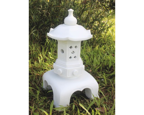 Lantaarn met granietlook, 60 cm hoog, wit