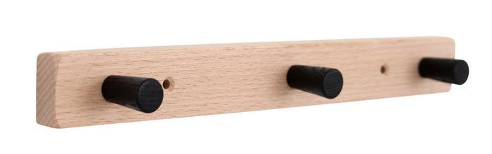 Knagerække bøg/sort 28 cm