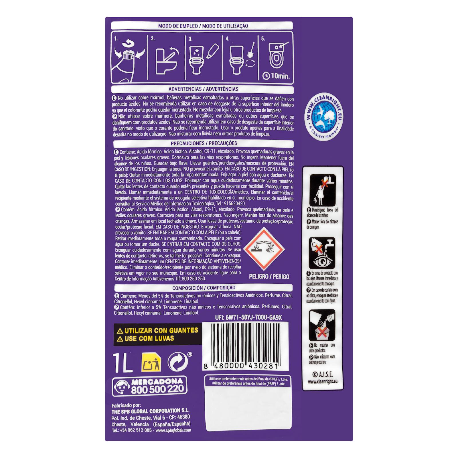 Gel nettoyant détartrant pour toilettes Green Forest