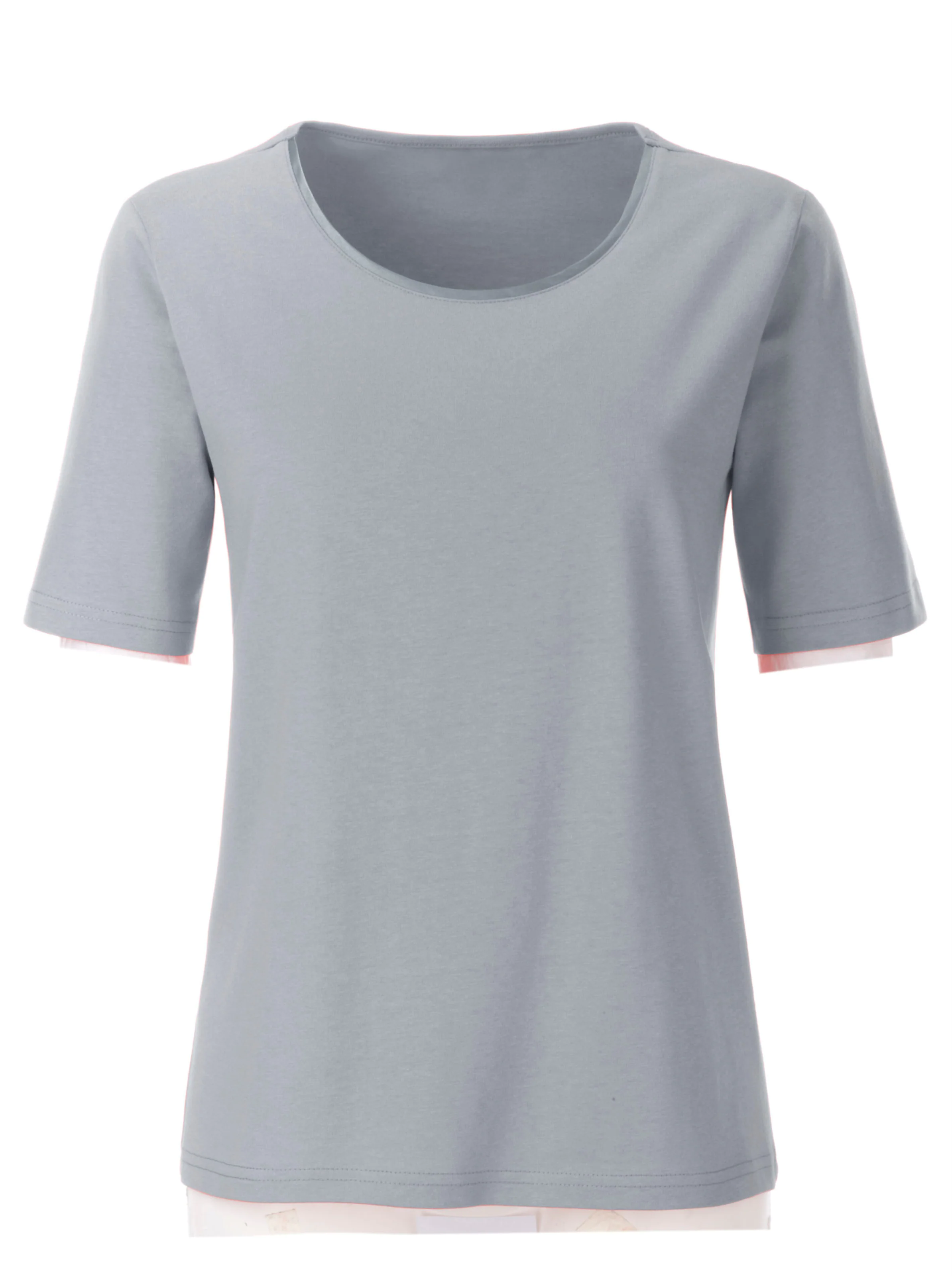 Rundhalsshirt in grau