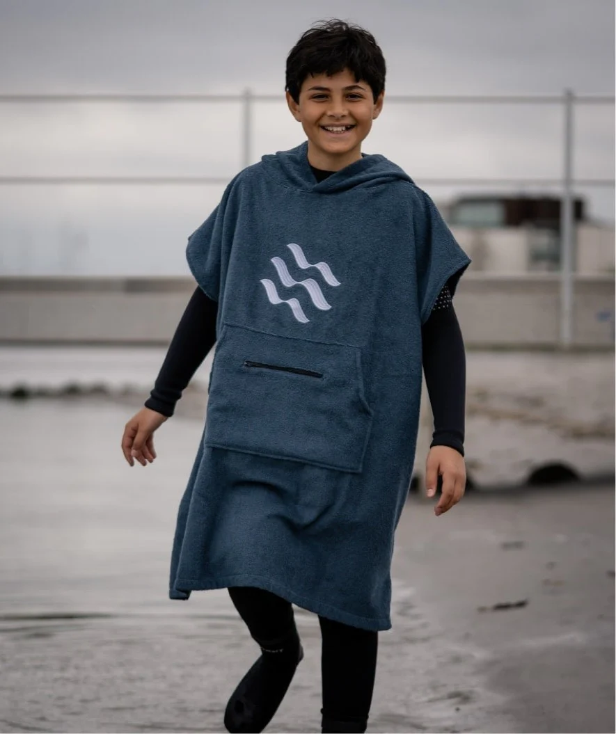 Watery badeponcho til junior - Bomuld - Pink