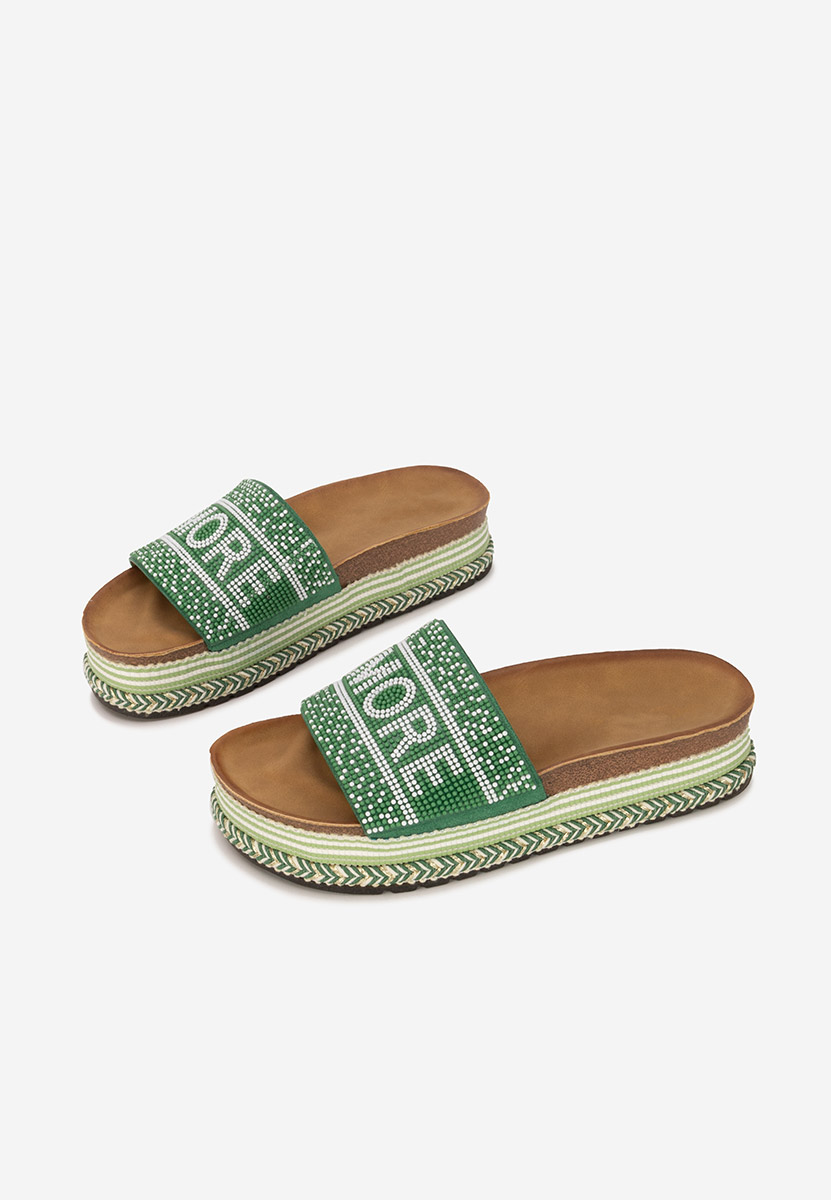 Mules à plateforme vert Alezia
