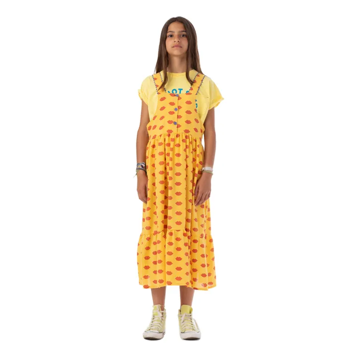 Piupiuchick Robe Lips Gaze de Coton Bio | Jaune
