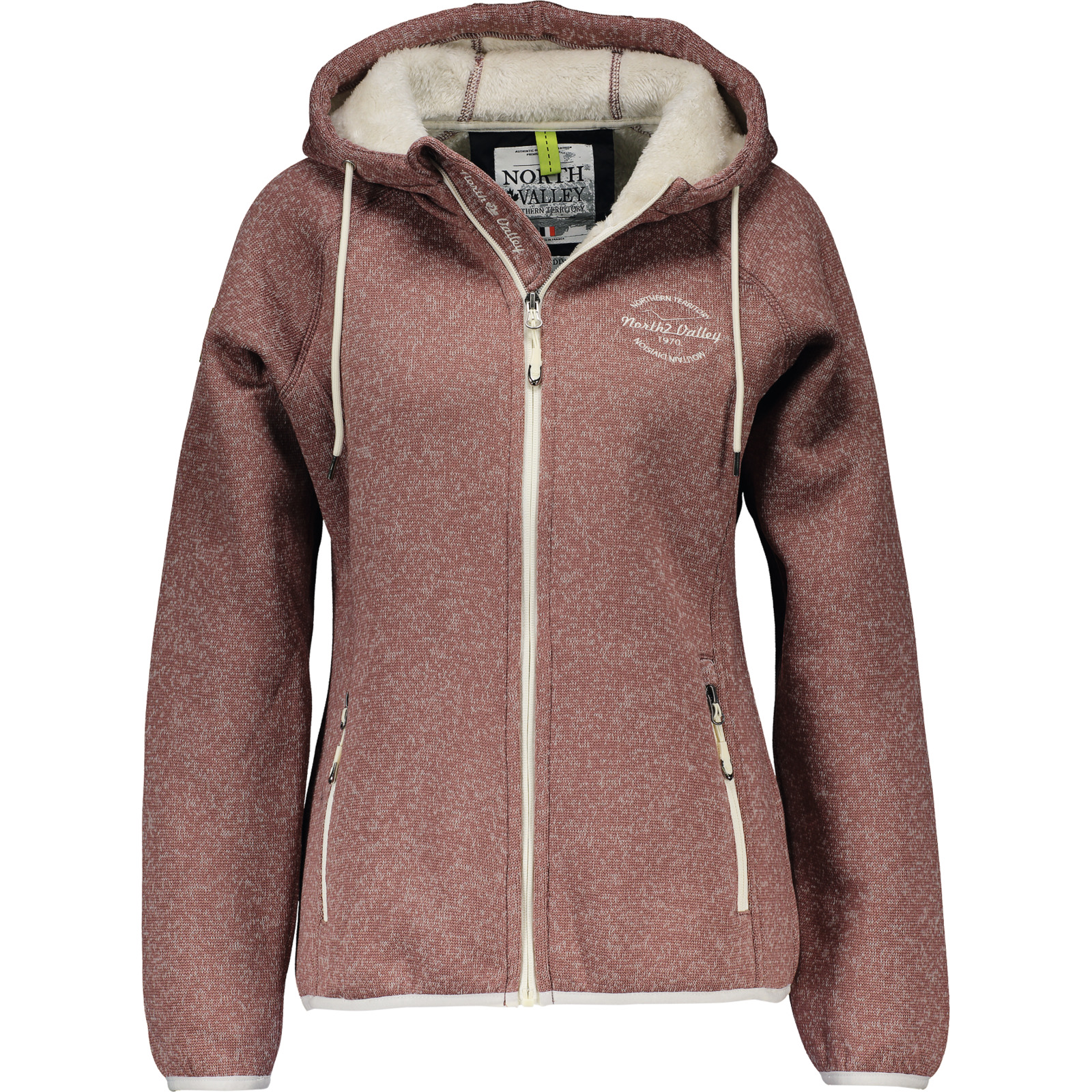 North Valley Damen-Strickfleecejacke Sadie XL, himbeer