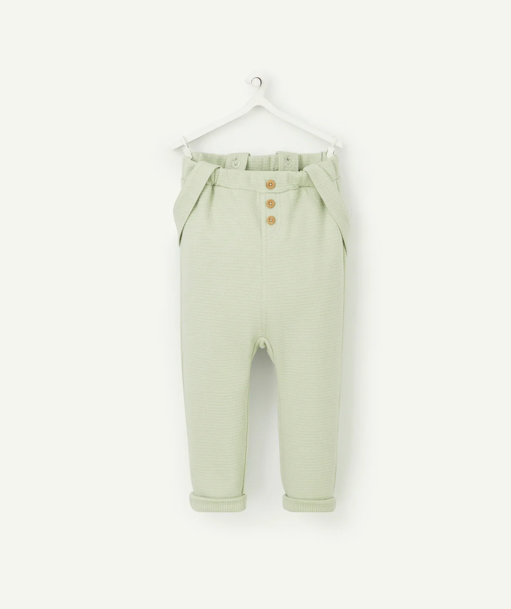 PANTALON DE JOGGING BÉBÉ GARÇON VERT AVEC BRETELLES AMOVIBLES