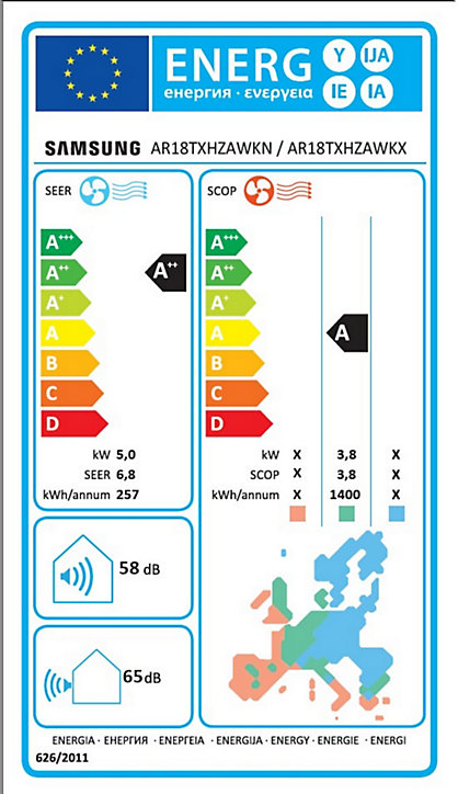 Pompe à chaleur air/air Samsung Luzon 5000W - Unité intérieure + extérieure à faire poser