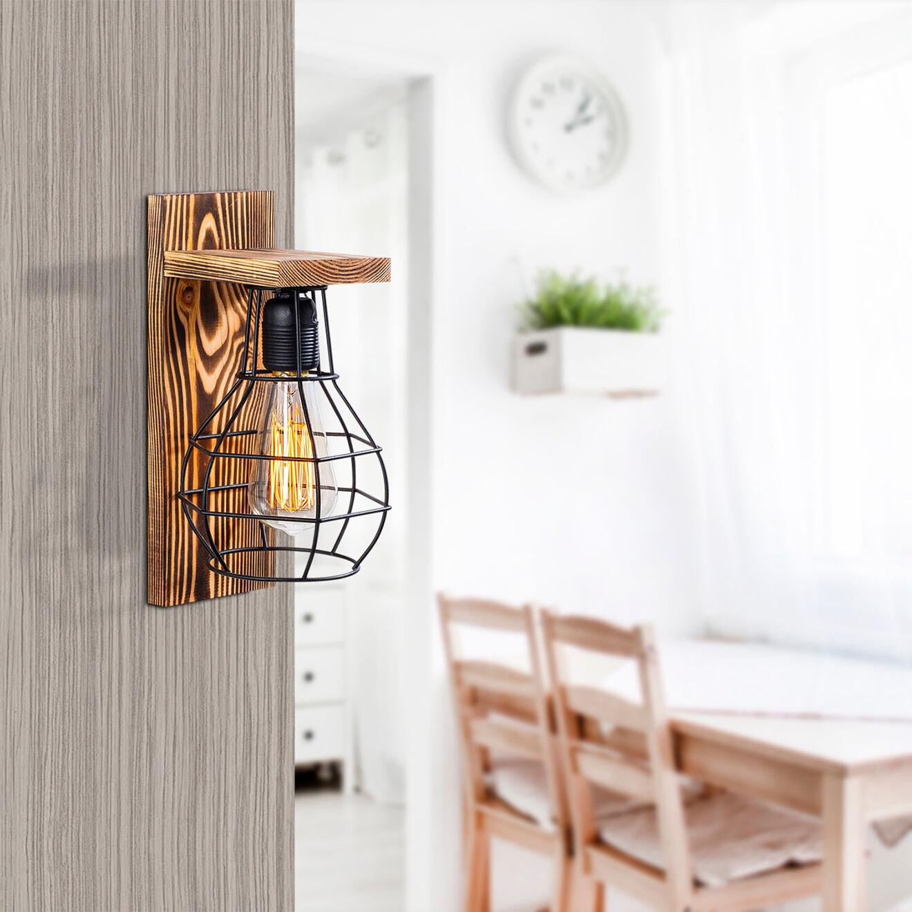 Opviq Applique murale Erebos bois  -  16x16x30cm