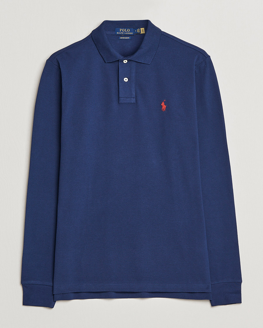 Polo Ralph Lauren Custom Slim Fit Long Sleeve Polo Newport Navy