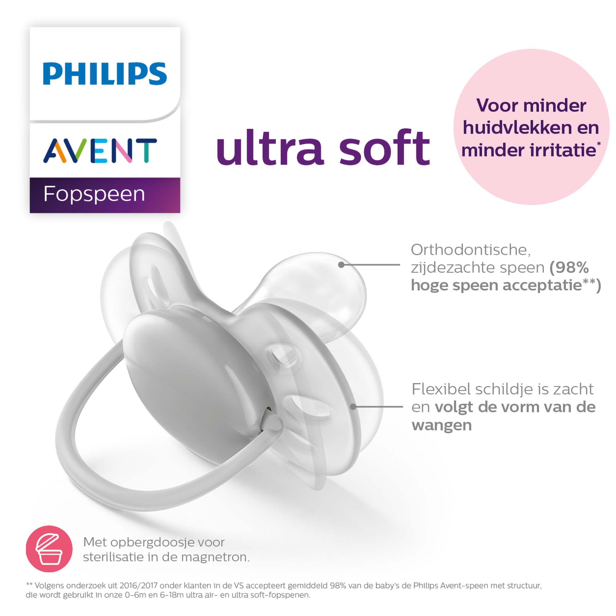 Philips Avent Ultra Soft Fopspeen 0-6 mnd 2-pack blauw