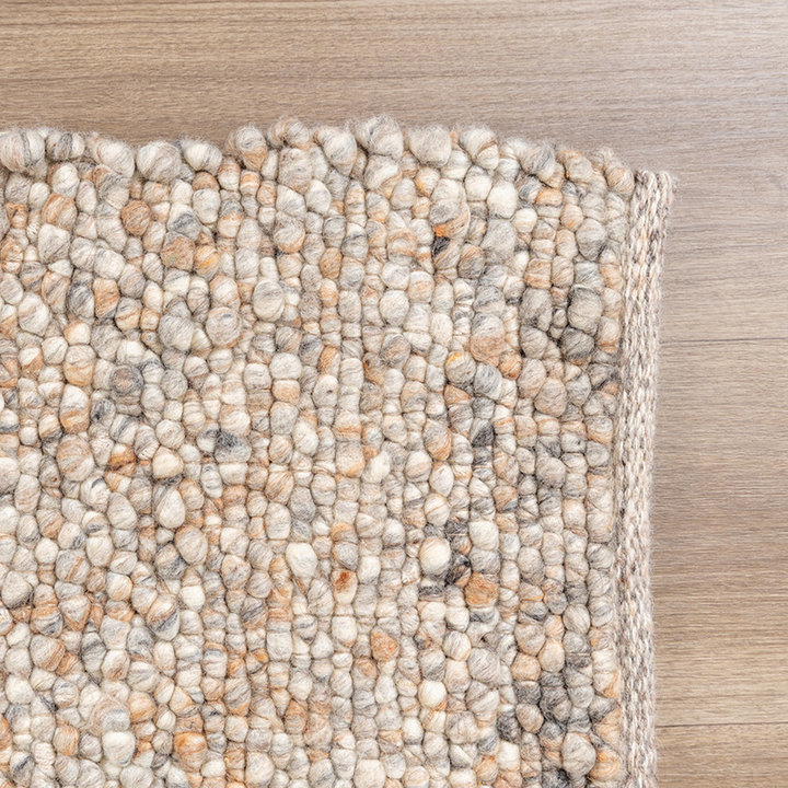 Wollen vloerkleed - Oliver Naturel | Bolletjes vloerkleed!
