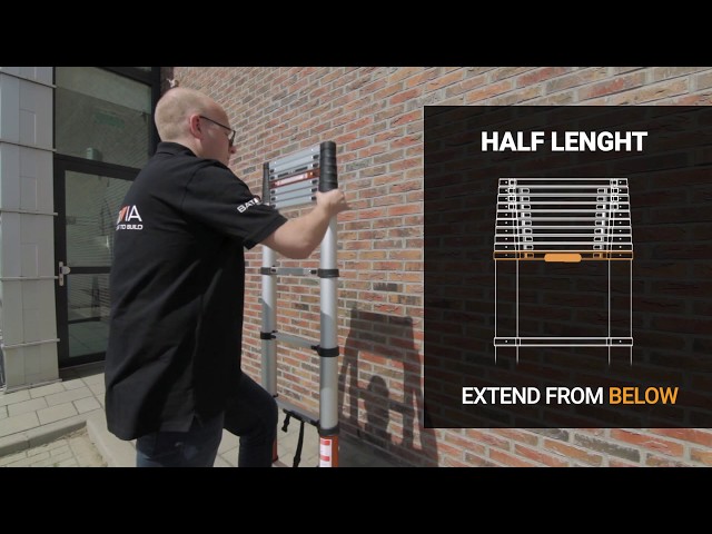 Batavia 7063670 Telescopische ladder met Hoekindicator, SoftClose & AntiSlip - 3,81m - 13 sporten