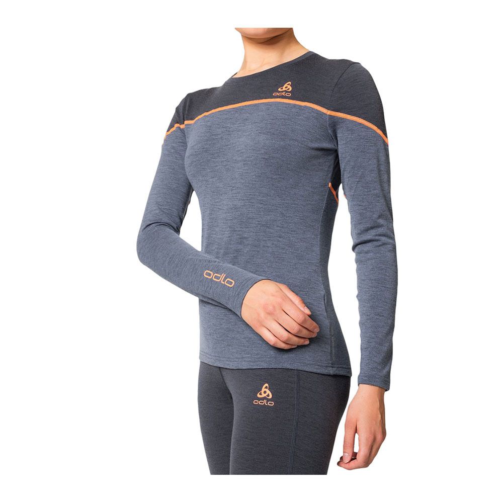 Odlo REVELSTOKE PW 150 - Sous-couche Femme folkstone gray/india ink melange