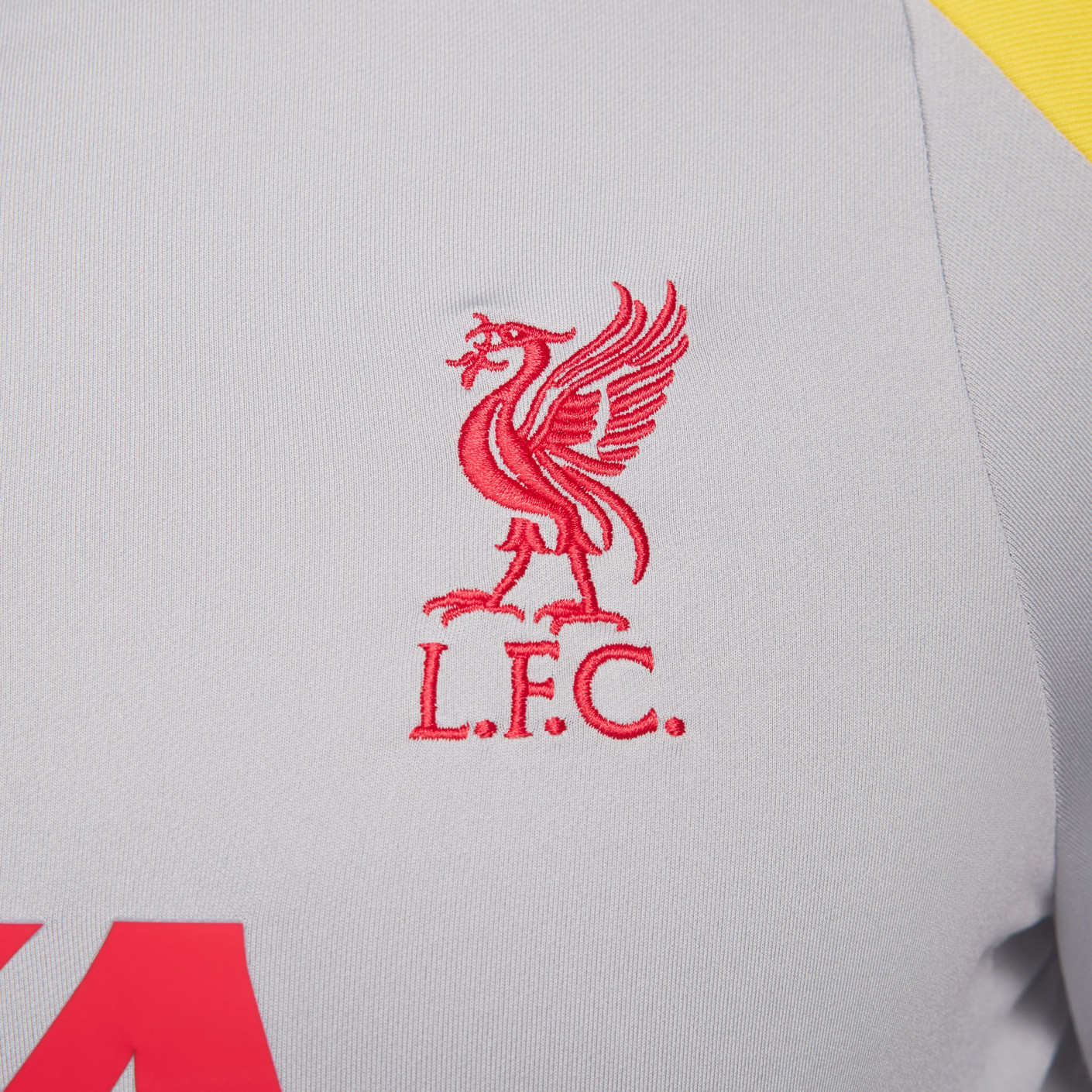 Nike Liverpool Strike Trainingstrui 1/4-Zip 2024-2025 Grijs Geel Rood