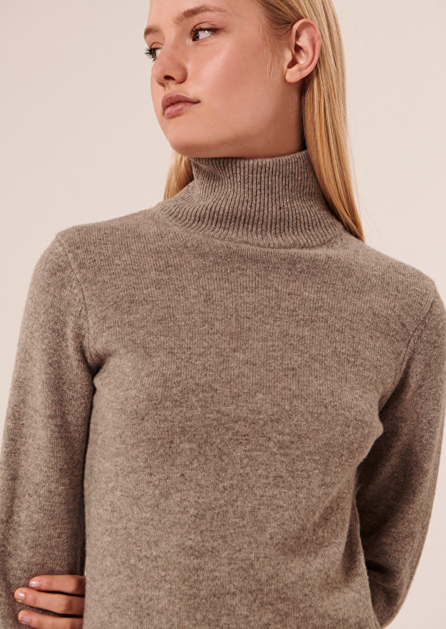 Robe Roussettebeige en laine merinos et alpaga
