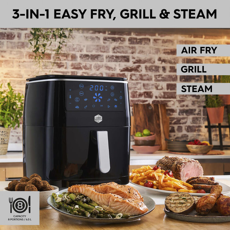OBH Nordica Easy Fry & Grill Steam  3in1 XXL Black Digital
